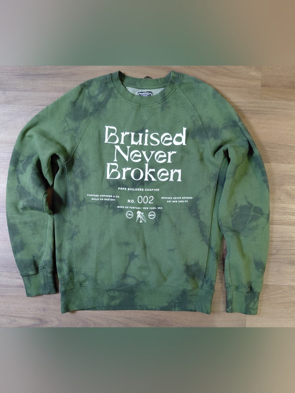 PRPS Men's "Bruised Never Broken" Tie-Dye Graphic Sweatshirt